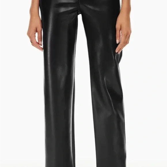 Women's Black Leather Pants - Picture 1 of 5